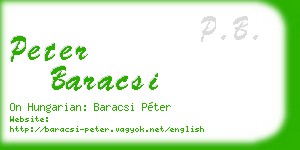peter baracsi business card