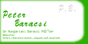 peter baracsi business card